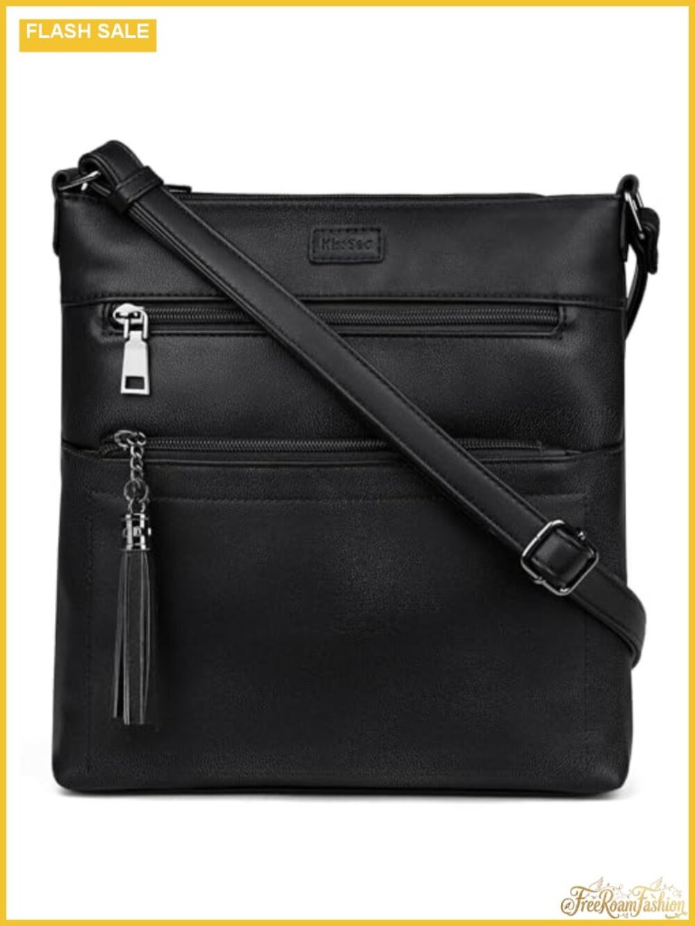 Leather Crossbody Bag Women Medium Multi Pocket Adjustable Strap Travel Purse